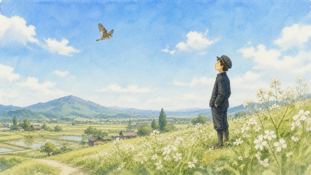 春の鳥 — 国木田独歩 の表紙イラスト