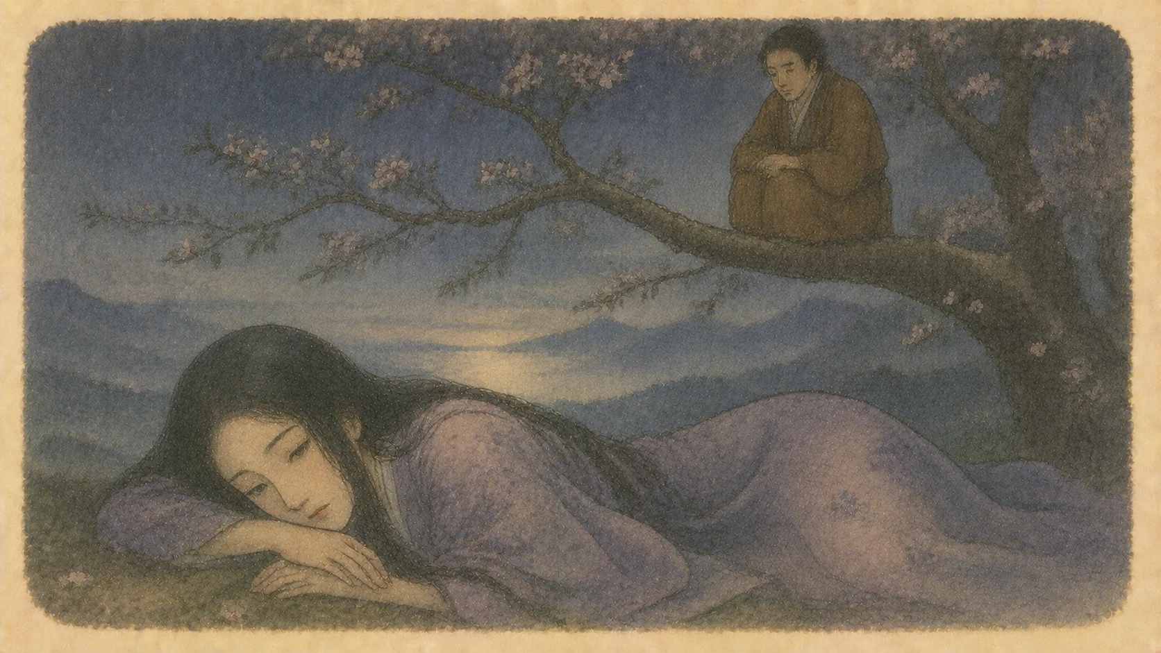 夢十夜・第一夜 の表紙イラスト