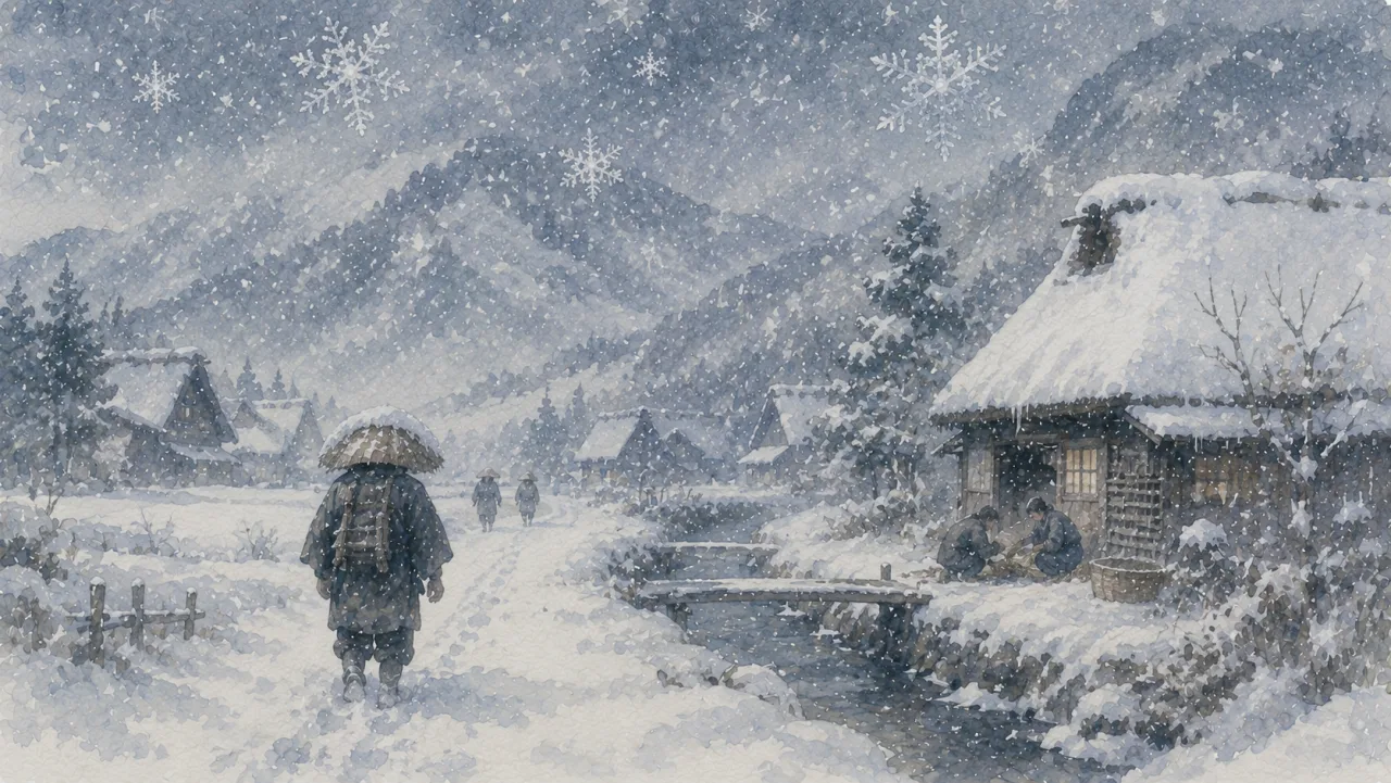 中 谷 宇 吉 郎『雪 と 人 生』 ─ 雪 を 通 し て 自 然 と 人 を 考 え る の表紙イラスト