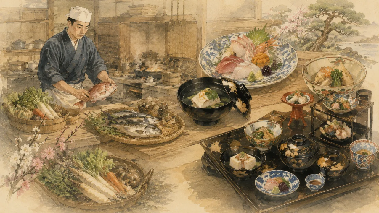 木 下 謙 次 郎『美 味 求 真』 ─ 食 を 探 究 す る 大 正 の 名 著 の表紙イラスト