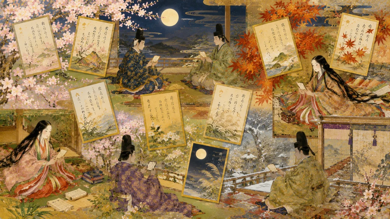 百人一首 — 代表 5 首を読む の表紙イラスト