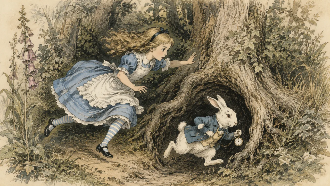 Lewis Carroll『Alice's Adventures in Wonderland』─ 数 学 者 が 描 い た 不 思 議 の 国 の表紙イラスト