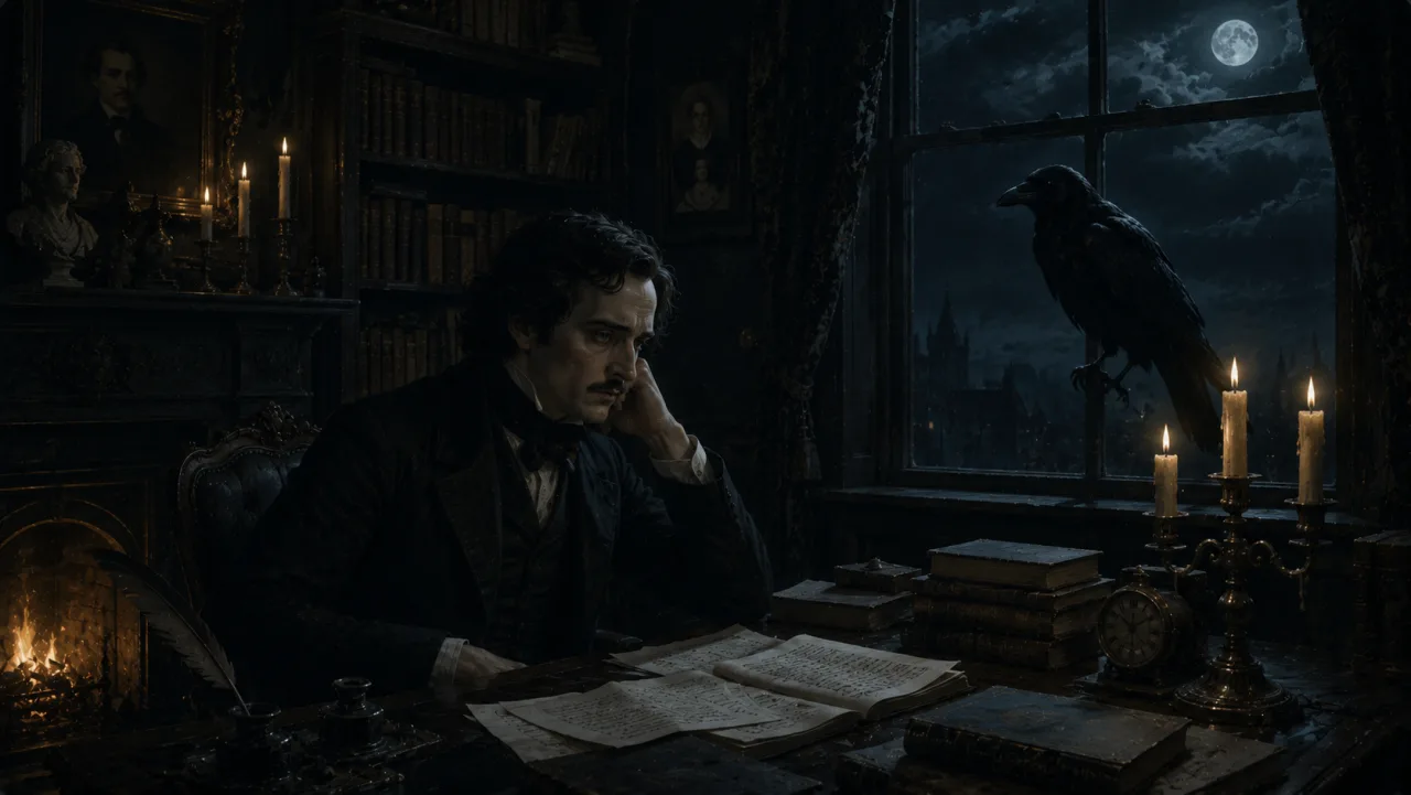 The Raven 抜粋 — Edgar Allan Poe の表紙イラスト